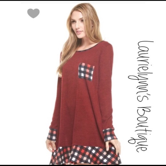 Sale🔥 French Terry plaid dress - Picture 3 of 8